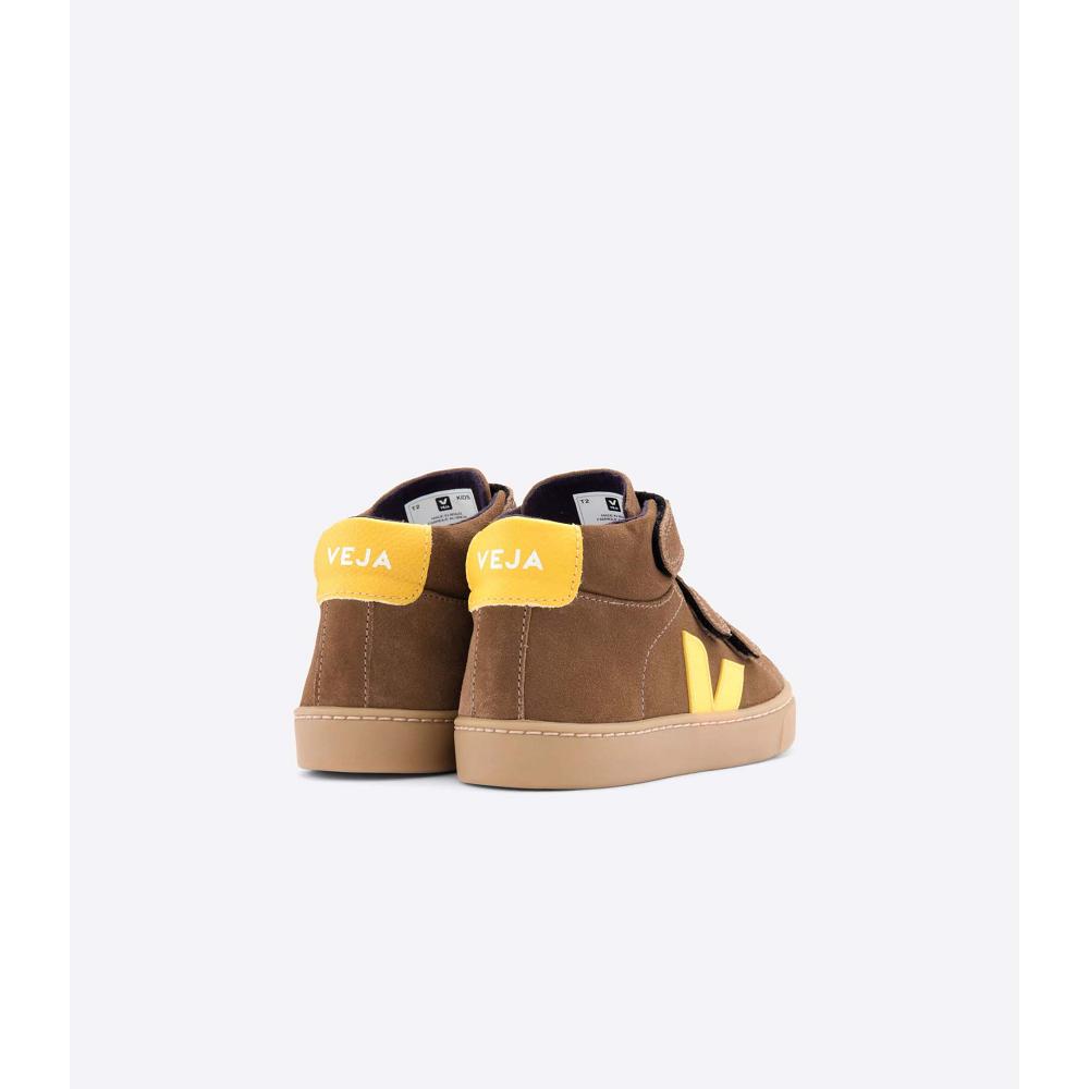 Kids' Veja ESPLAR MID SUEDE High Tops Coffee | SG 696LIS